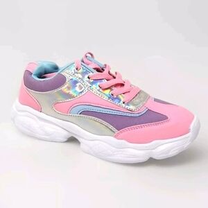 NEW Fabkids Chunky Unicorn Sneakers Rainbow Pink Girls Trendy Fun US 5